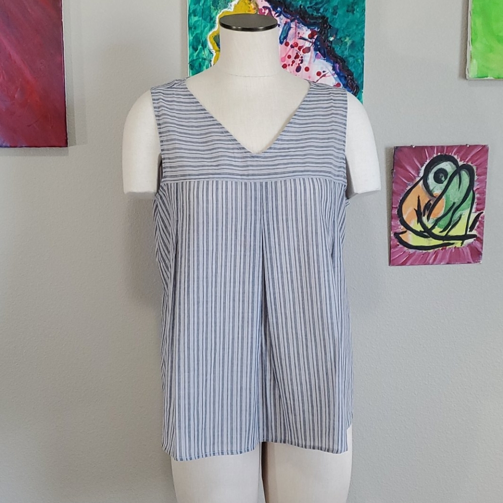RELISHED Striped Flowy Tank Top